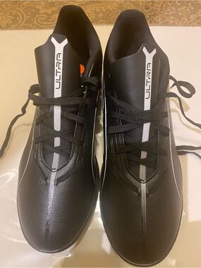 Puma Ultra Men's Black soccer turf Athletic Shoes with White Accents